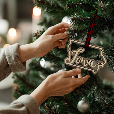 Iowa Double Layer Ornament