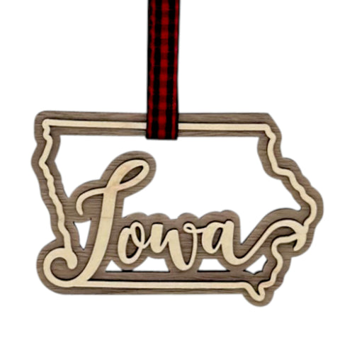 Iowa Double Layer Ornament