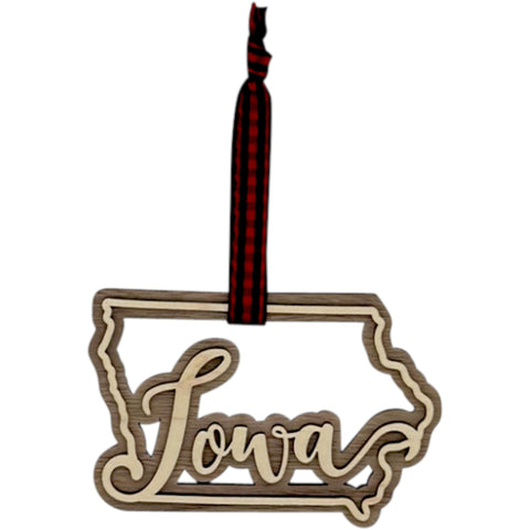 Iowa Double Layer Ornament