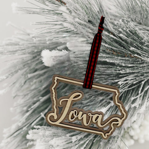 Iowa Double Layer Ornament