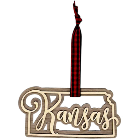 Kansas Double Layer Ornament