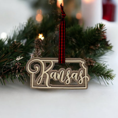 Kansas Double Layer Ornament