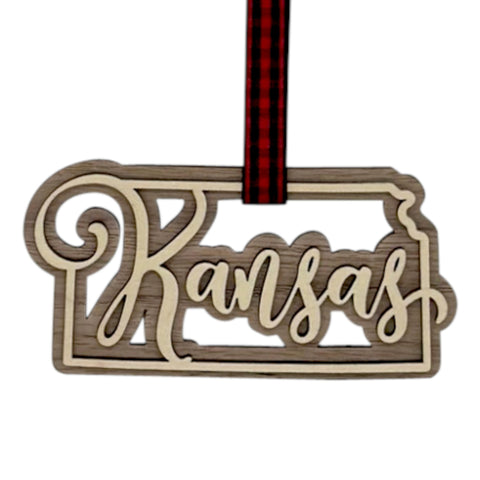 Kansas Double Layer Ornament