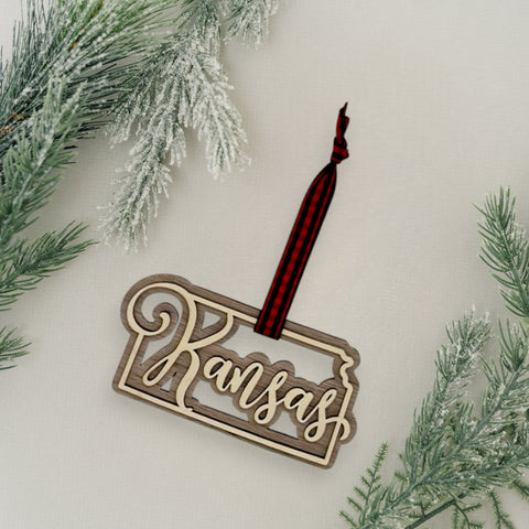 Kansas Double Layer Ornament