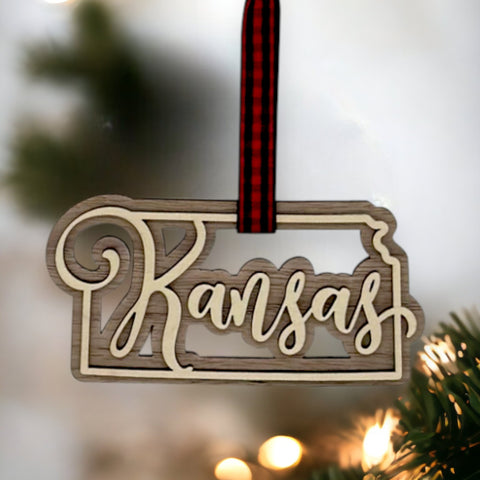 Kansas Double Layer Ornament