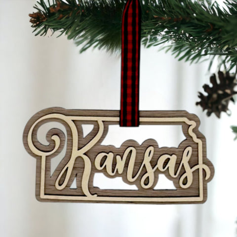 Kansas Double Layer Ornament