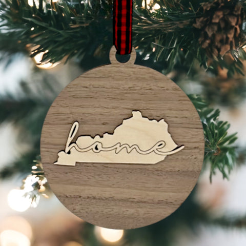 Kentucky Home Cursive Ornament