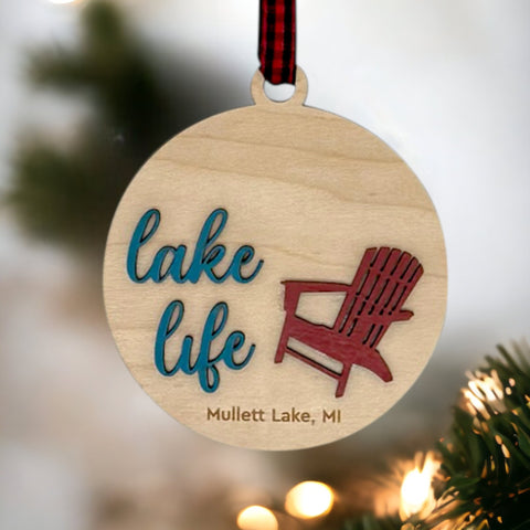 Lake Life Christmas Holiday Ornament
