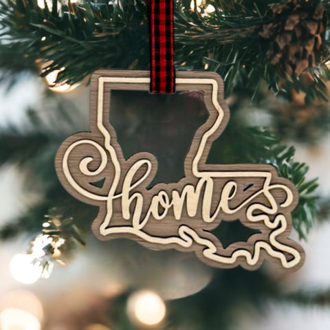 Louisiana Home Double Layer Ornament