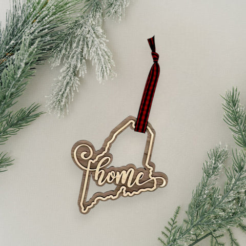 Maine Home Double Layer Ornament