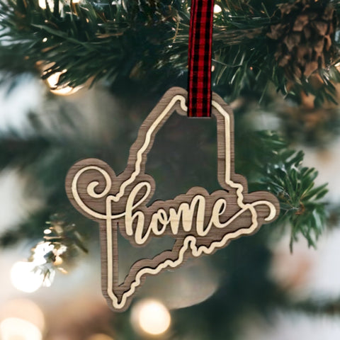 Maine Home Double Layer Ornament