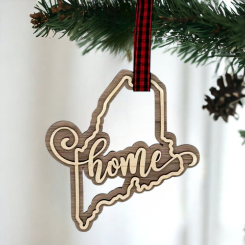 Maine Home Double Layer Ornament