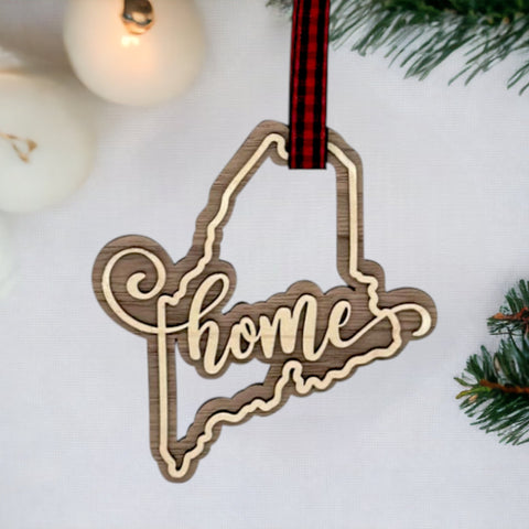 Maine Home Double Layer Ornament