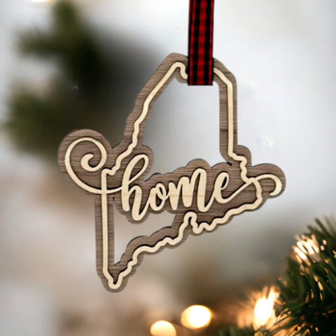 Maine Home Double Layer Ornament