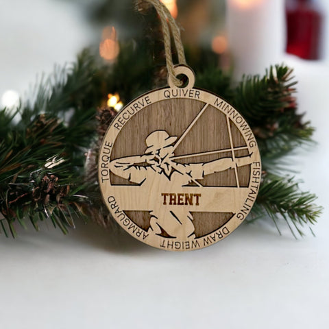 Aim for the holiday spirit with our Personalized Male Archer Ornament! Tailored for archery enthusiasts, this custom keepsake adds a personal touch to your tree. Celebrate the precision and strength of your archer with this spirited ornament. Customize now for a striking touch in holiday decor – order your Personalized Male Archer Ornament today!