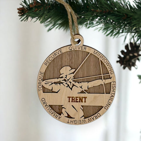 Aim for the holiday spirit with our Personalized Male Archer Ornament! Tailored for archery enthusiasts, this custom keepsake adds a personal touch to your tree. Celebrate the precision and strength of your archer with this spirited ornament. Customize now for a striking touch in holiday decor – order your Personalized Male Archer Ornament today!