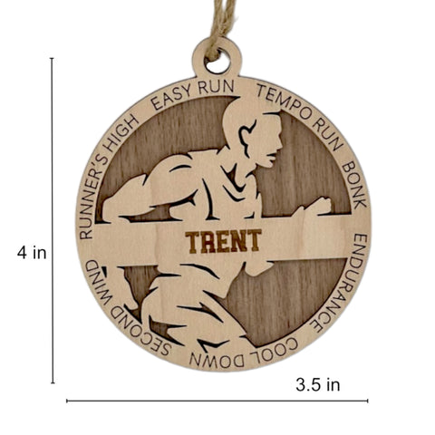 Race into the holidays with our Personalized Male Cross Country Ornament! Tailored for running enthusiasts, this custom keepsake adds a personal touch to your tree. Celebrate the cross country runner in your life with this spirited ornament. Customize now for a winning stride in holiday decor – order your Personalized Male Cross Country Ornament today!