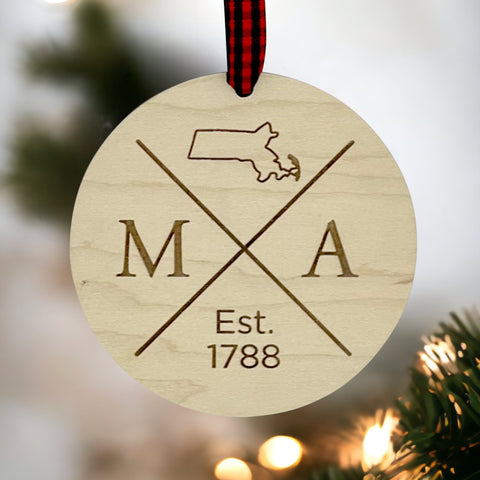 Massachusetts Established Ornament