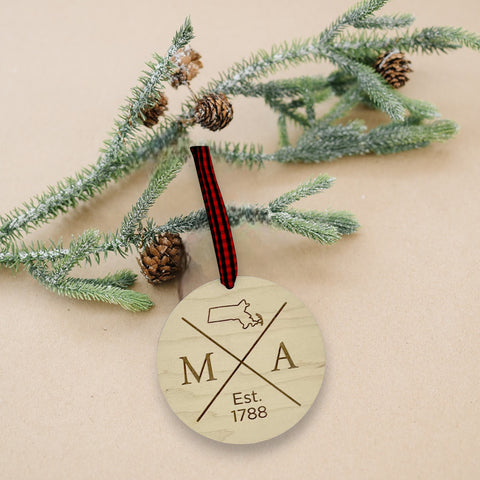 Massachusetts Established Ornament