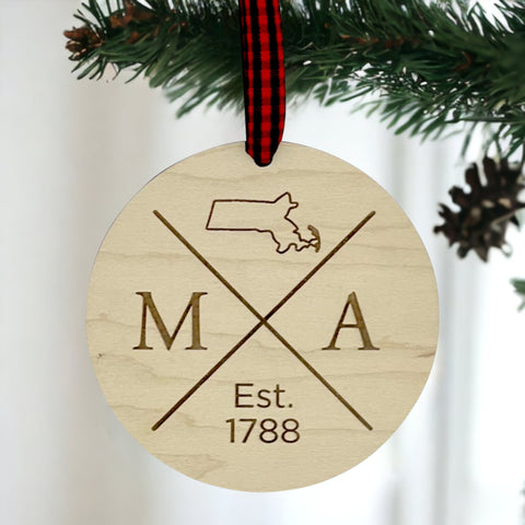 Massachusetts Established Ornament