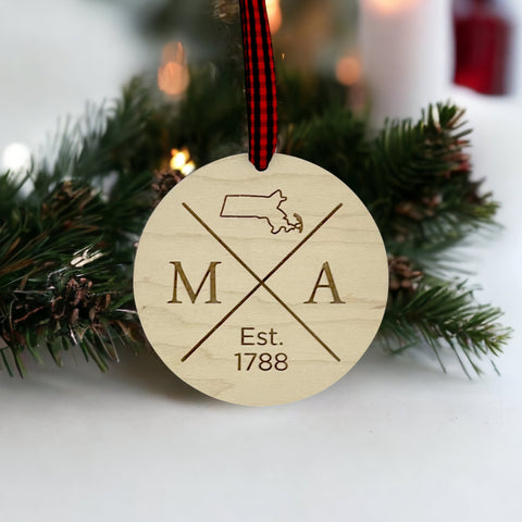 Massachusetts Established Ornament