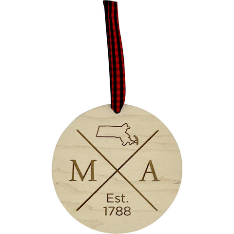 Massachusetts Established Ornament