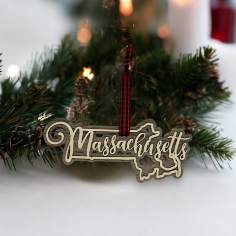 Massachusetts Double Layer Ornament