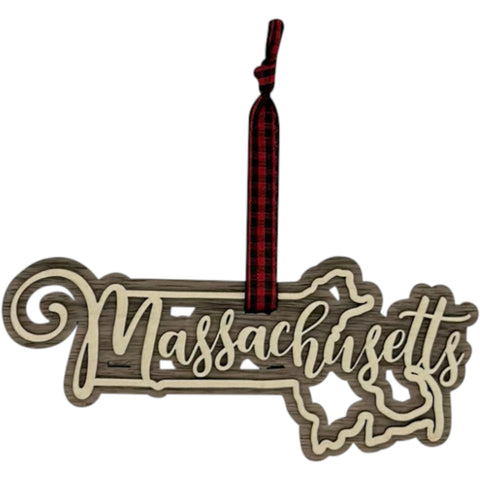 Massachusetts Double Layer Ornament