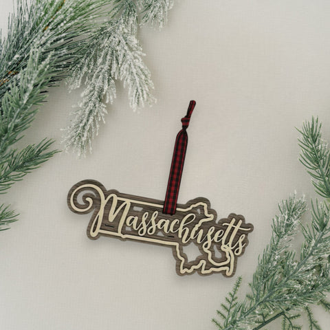 Massachusetts Double Layer Ornament