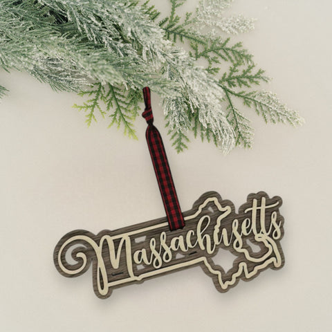 Massachusetts Double Layer Ornament