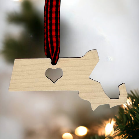 Massachusetts Heart Ornament