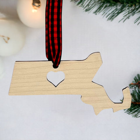 Massachusetts Heart Ornament