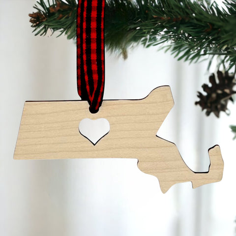 Massachusetts Heart Ornament