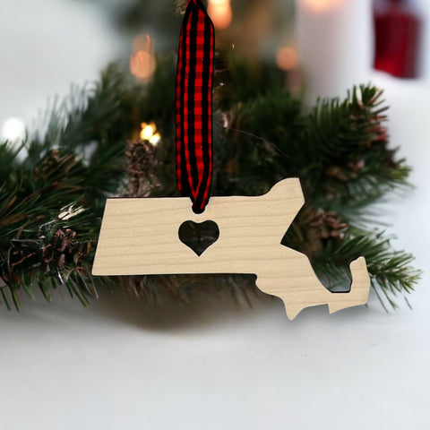 Massachusetts Heart Ornament