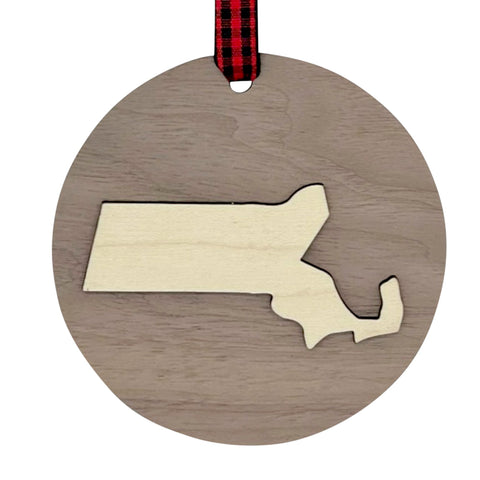 Massachusetts Raised Ornament