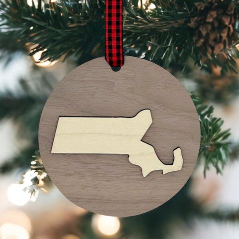 Massachusetts Raised Ornament