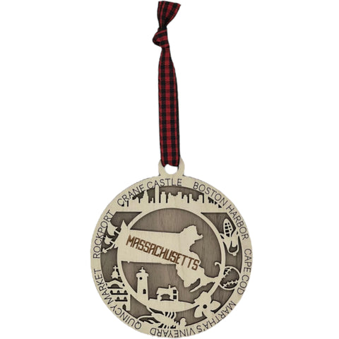 Embrace the charm of the Bay State! Our Massachusetts State Highlights Ornament brings iconic landmarks and historic elegance to your holiday decor. Celebrate the season with a touch of Massachusetts magic.