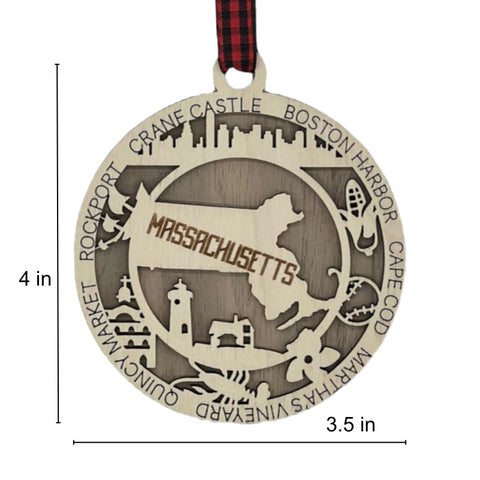 Embrace the charm of the Bay State! Our Massachusetts State Highlights Ornament brings iconic landmarks and historic elegance to your holiday decor. Celebrate the season with a touch of Massachusetts magic.