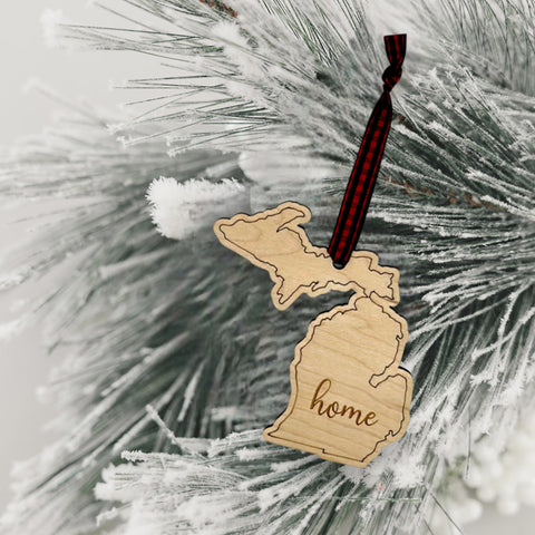 Michigan Home Script Ornament