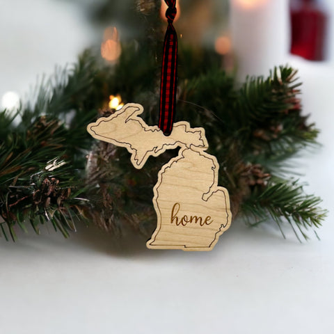 Michigan Home Script Ornament