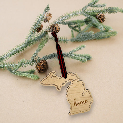 Michigan Home Script Ornament