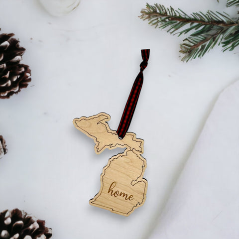 Michigan Home Script Ornament