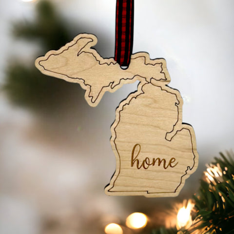 Michigan Home Script Ornament