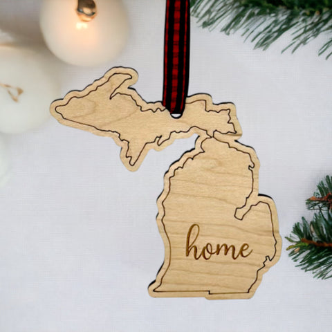 Michigan Home Script Ornament