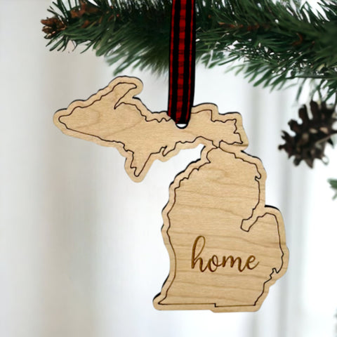 Michigan Home Script Ornament