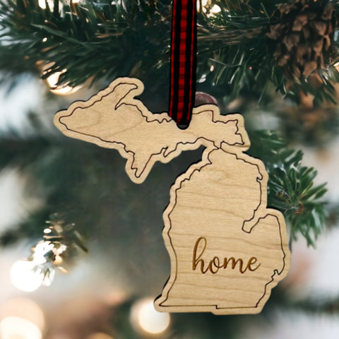 Michigan Home Script Ornament