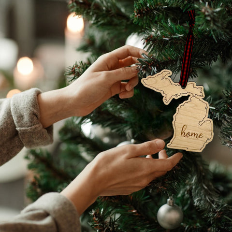 Michigan Home Script Ornament