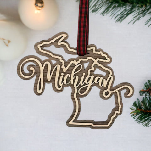 Michigan Double Layer Ornament