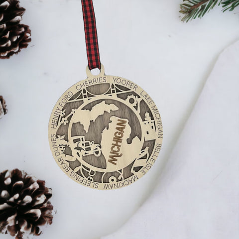 Bring the heart of Michigan home with our State Highlights Ornament! Elevate your holiday decor with Spartan pride and unforgettable moments. Limited edition—immerse yourself in the spirit of Michigan!