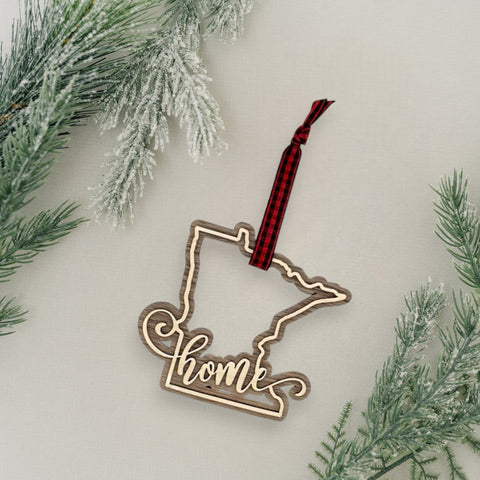 Minnesota Home Double Layer Ornament